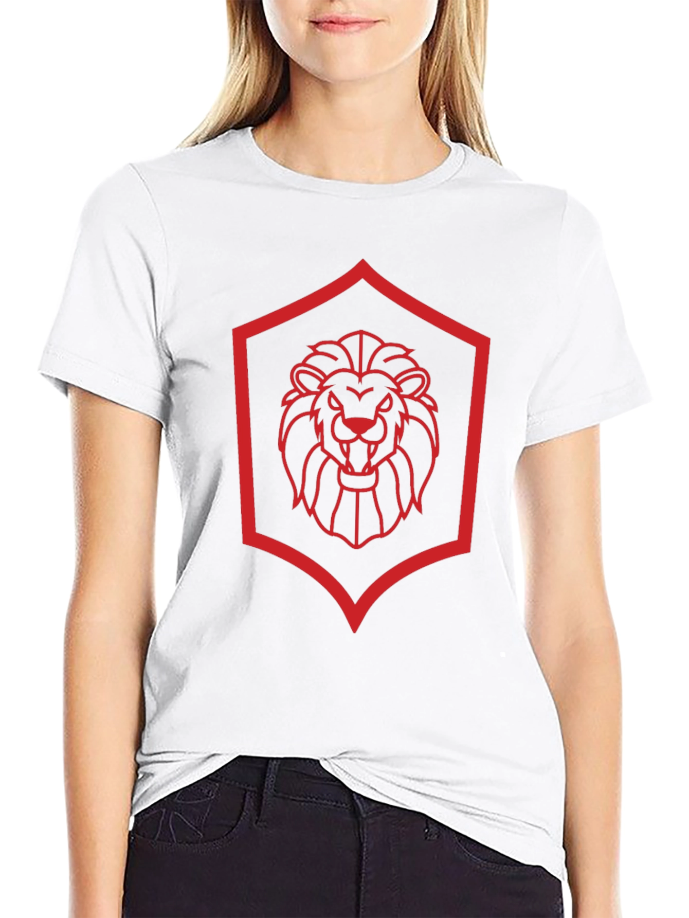 Lion Crest Graphic Tee - Modern Black T-Shirt