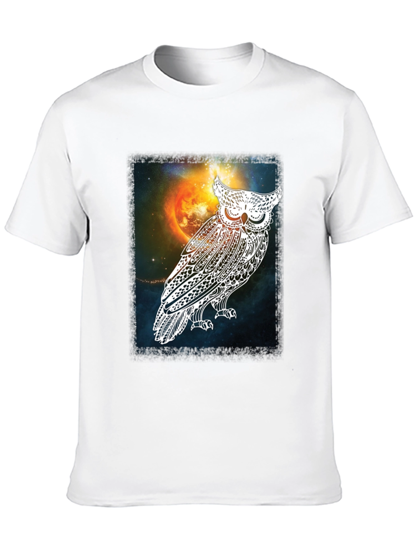Cosmic Owl Graphic Tee - Mens Black T-Shirt