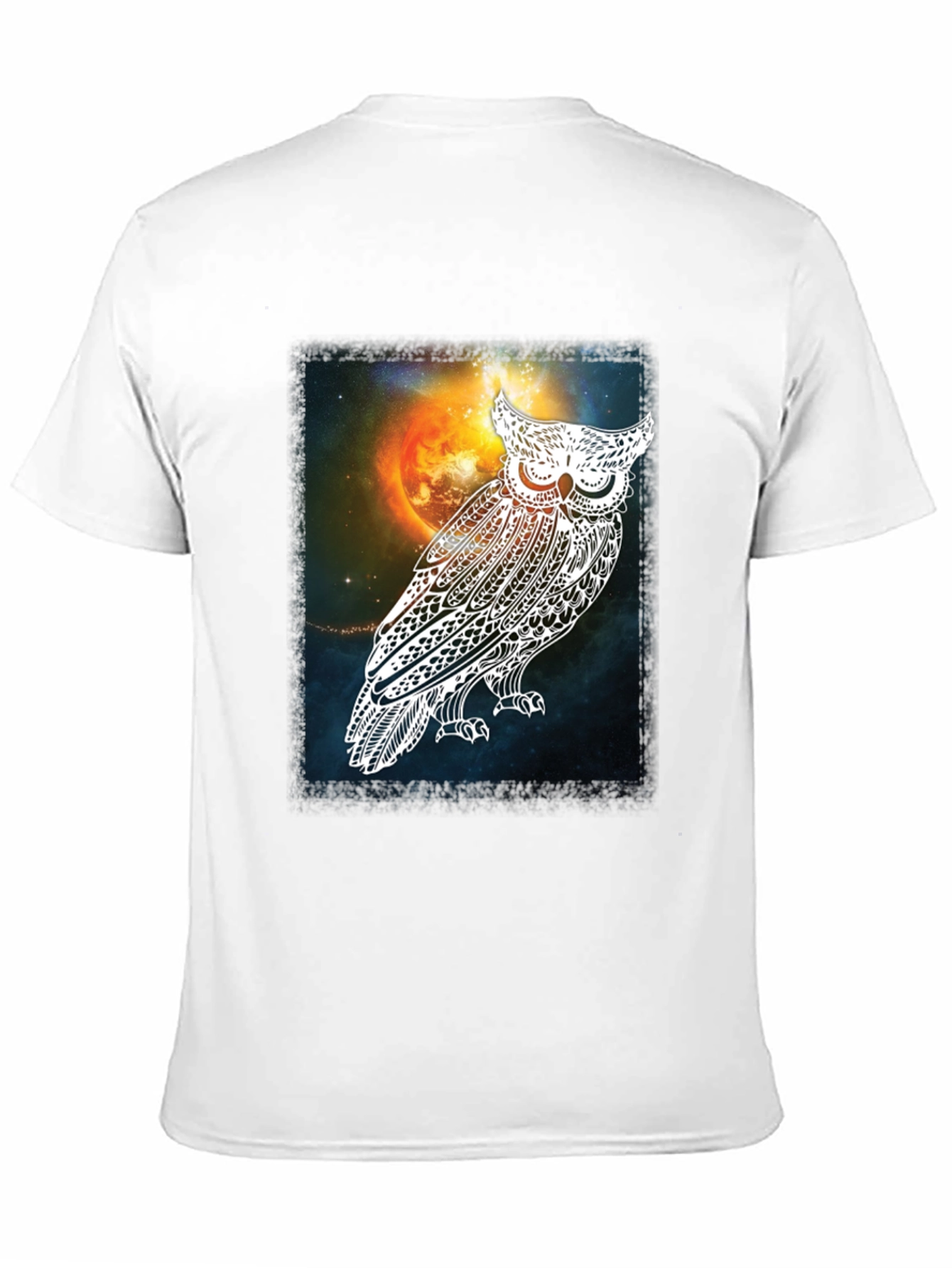 Cosmic Owl Graphic Tee - Mens Black T-Shirt