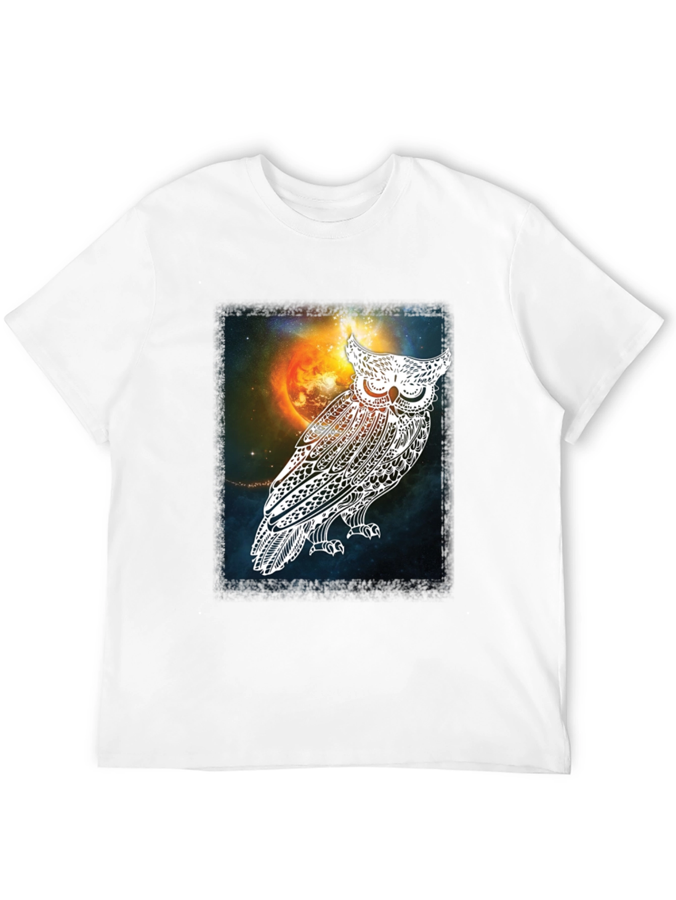 Cosmic Owl Graphic Tee - Mens Black T-Shirt