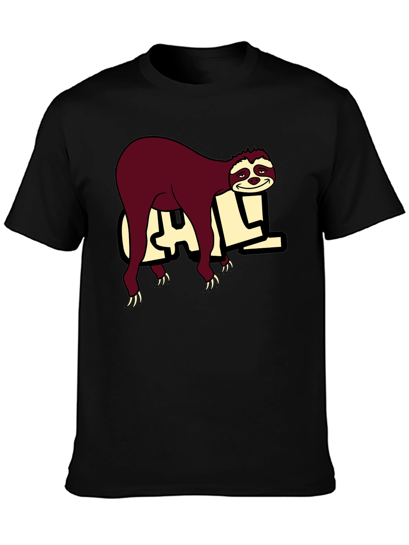 Chill Sloth Graphic Tee - Relaxed Style