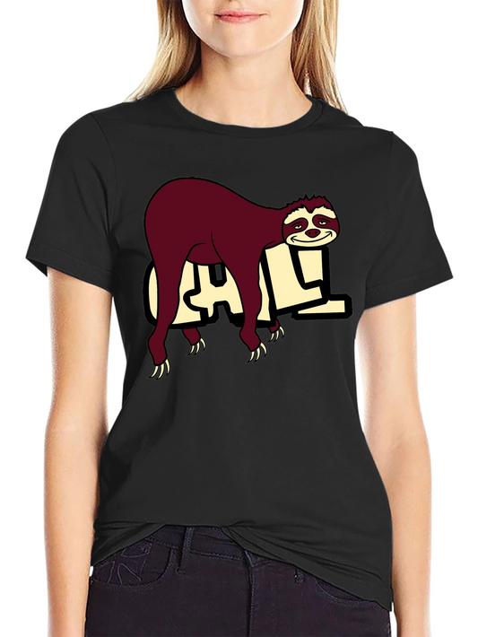 Chill Sloth Graphic Tee - Relaxed Style