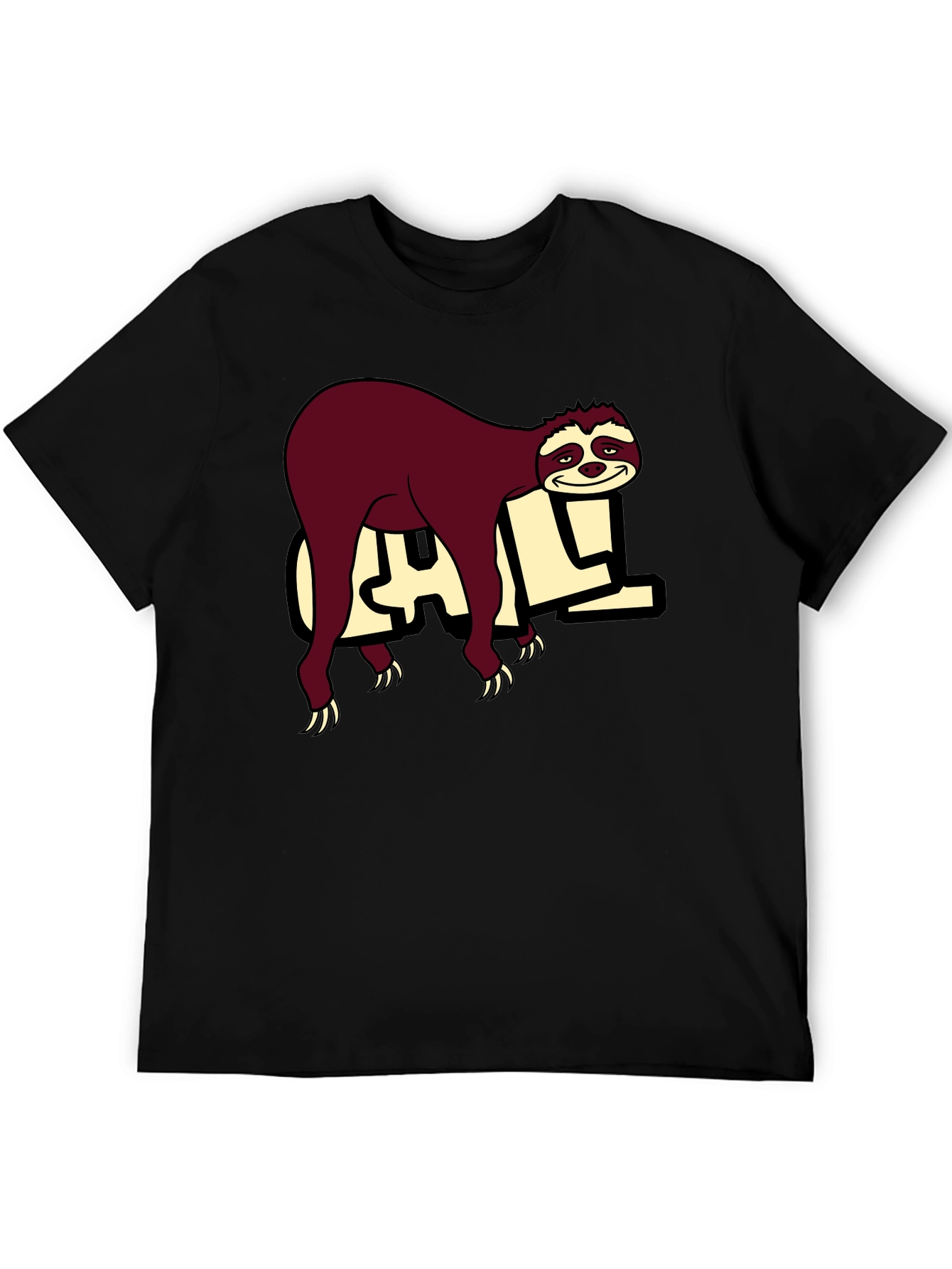 Chill Sloth Graphic Tee - Relaxed Style