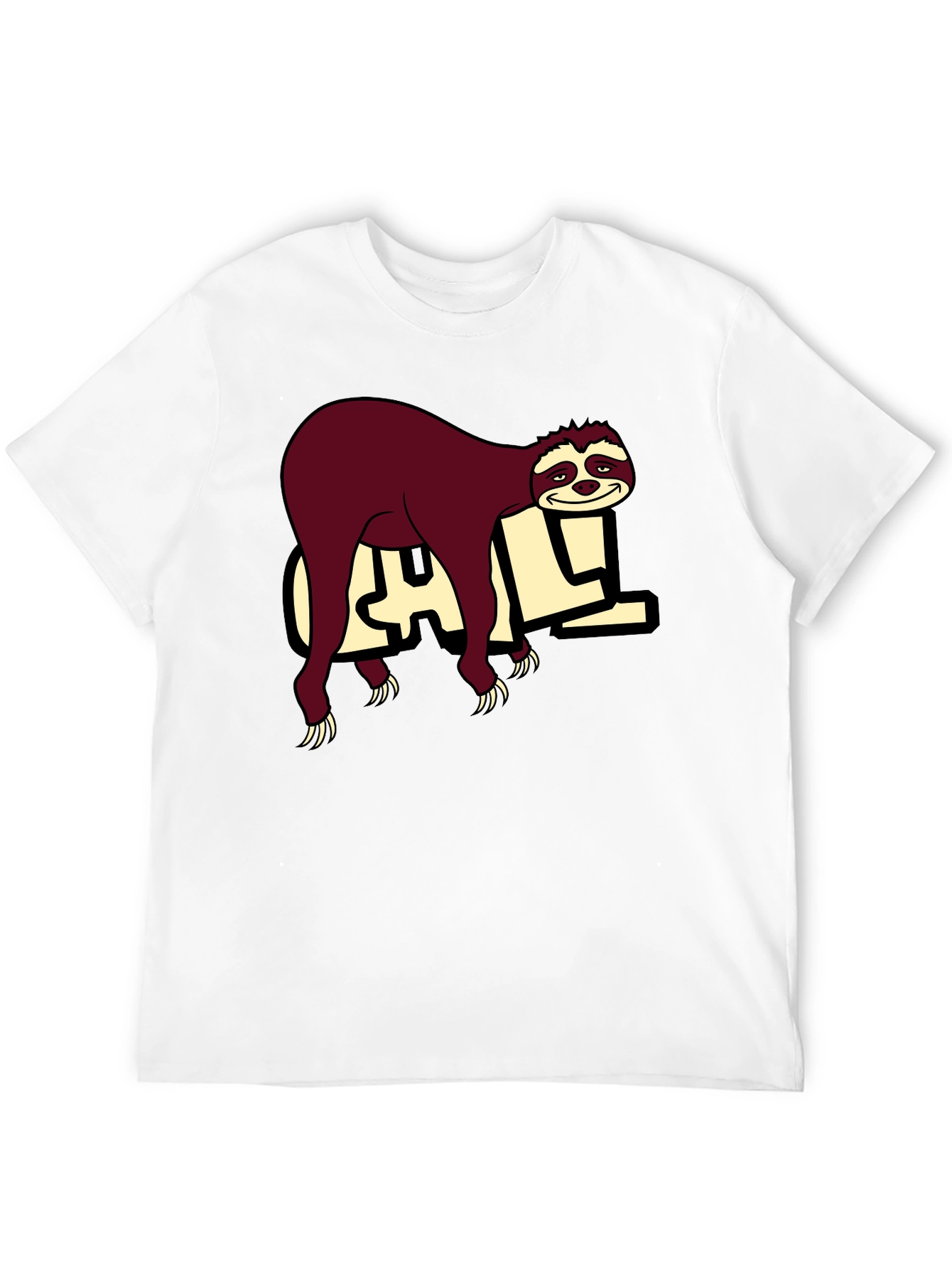 Chill Sloth Graphic Tee - Relaxed Style