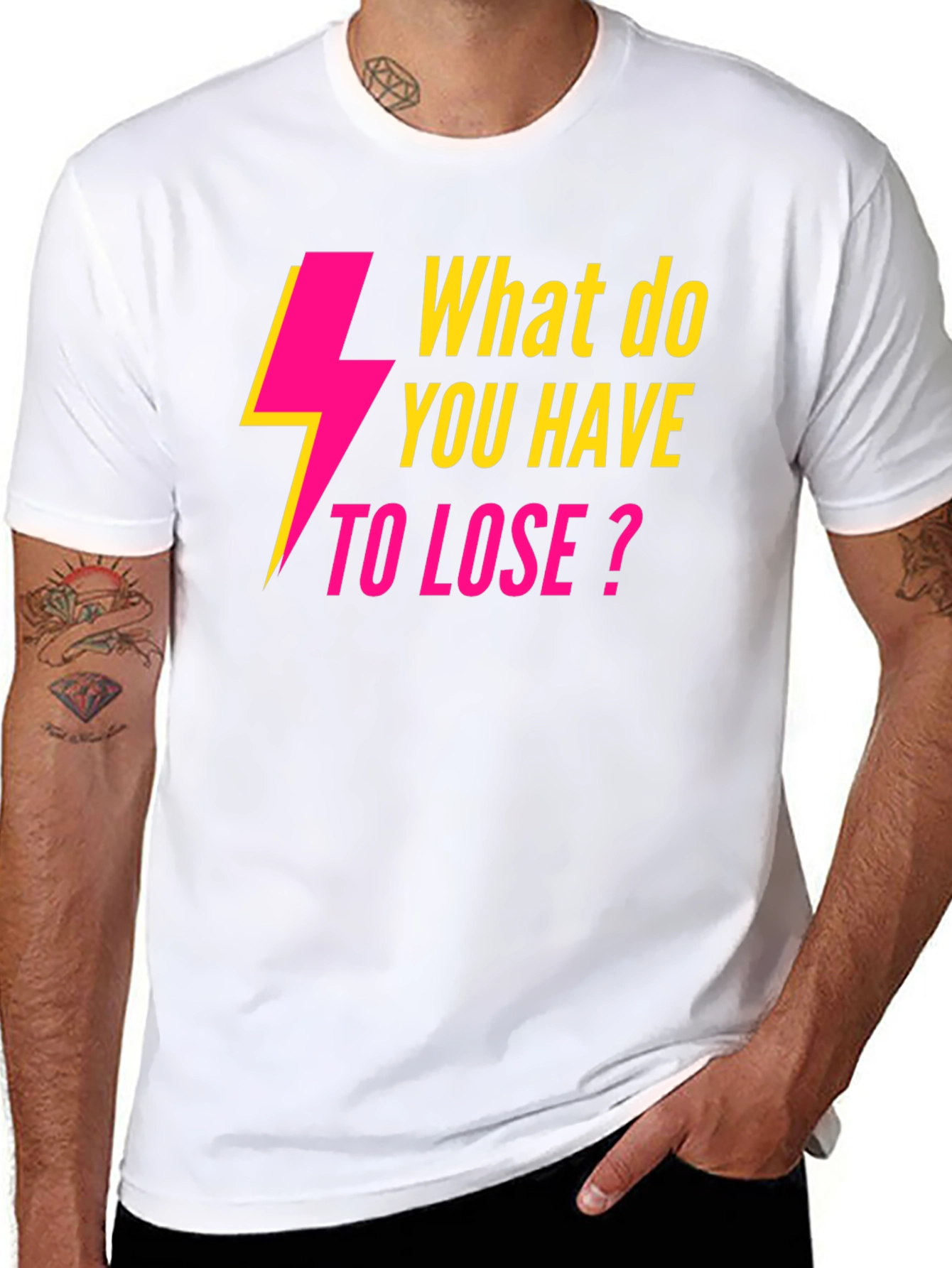 Electric Pink What to Lose? Black T-Shirt