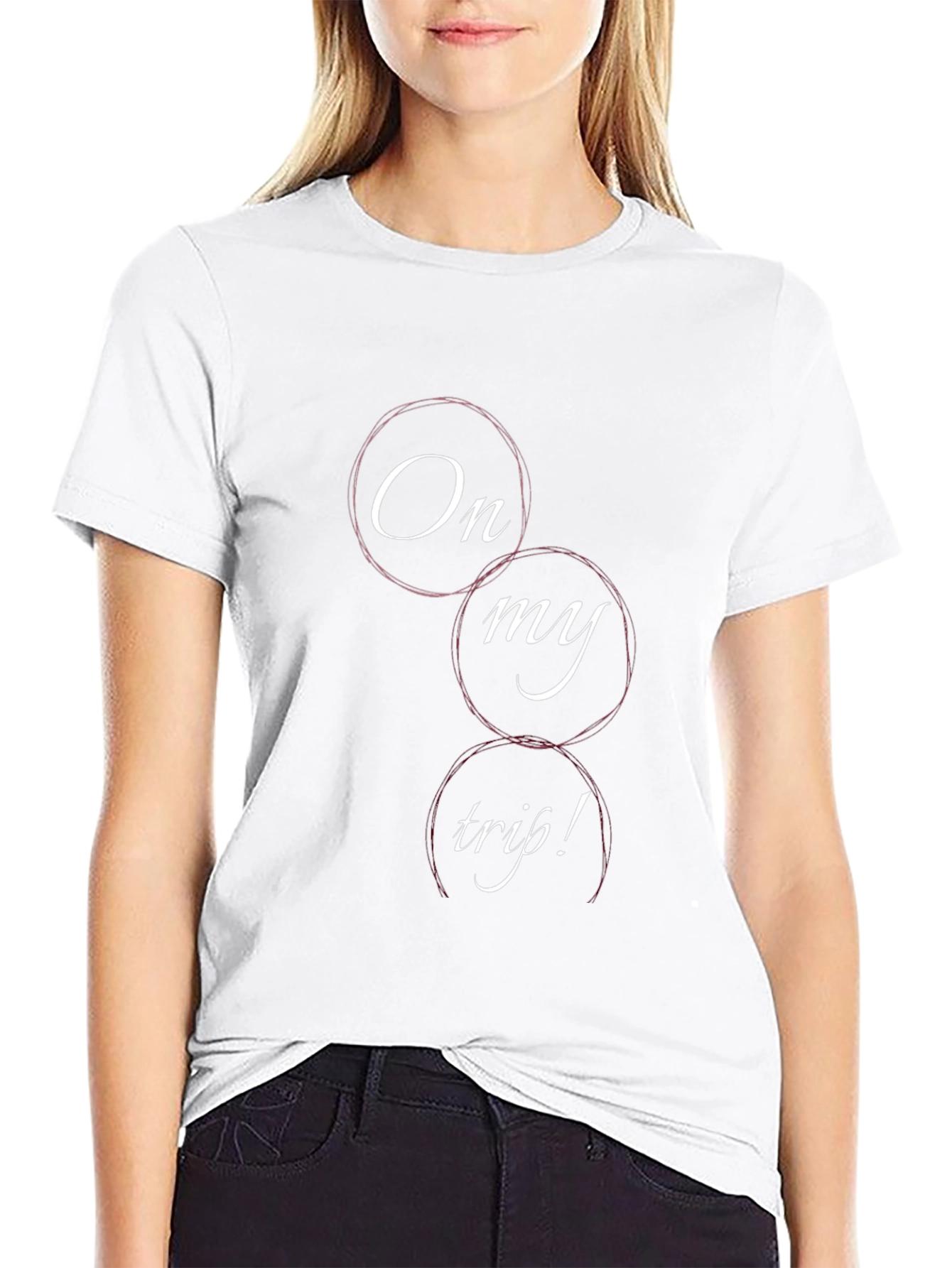 On My Trip Graphic Tee - Black Cotton Blend