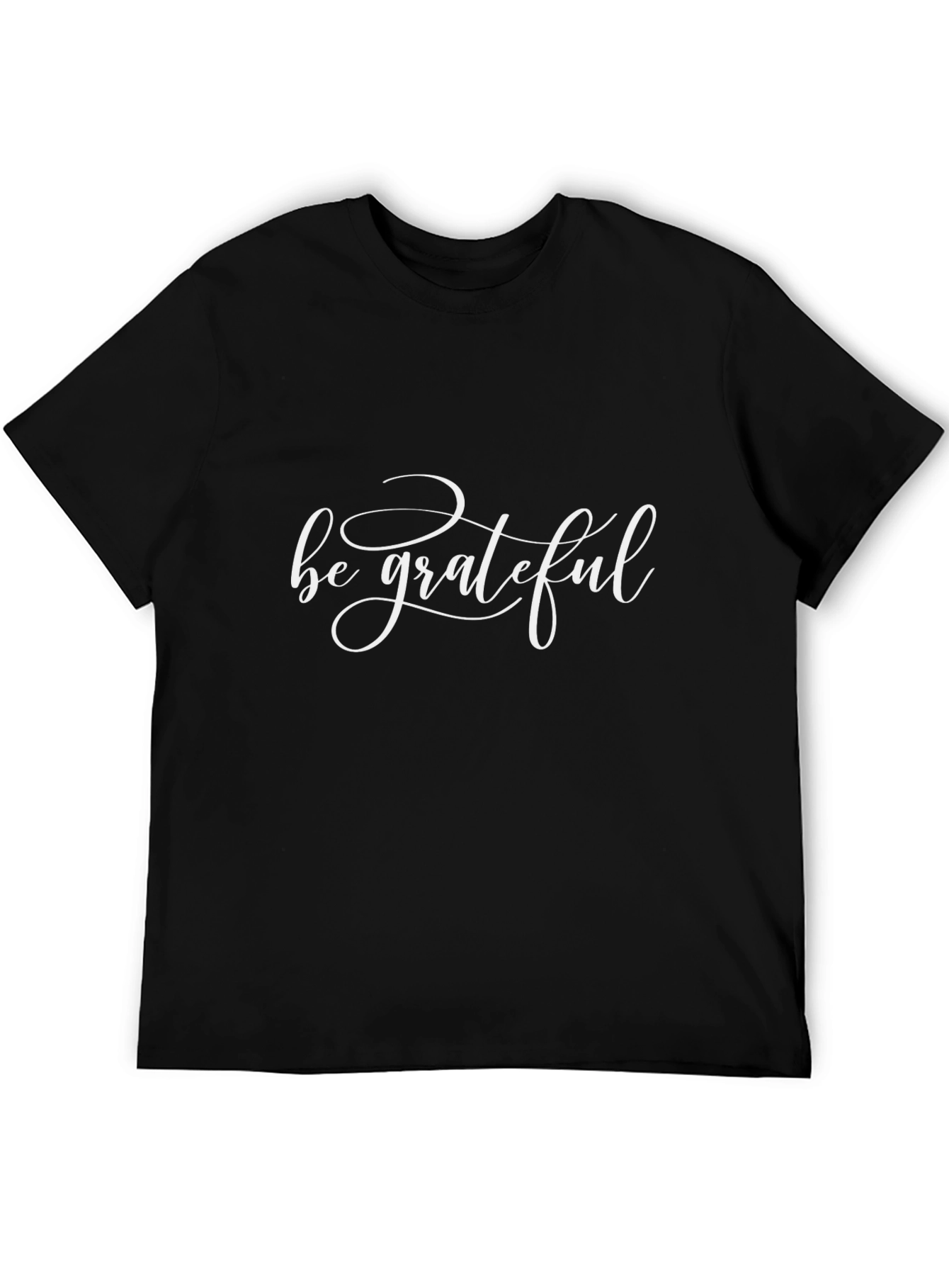 Be Grateful Graphic Tee - Black Cotton Blend