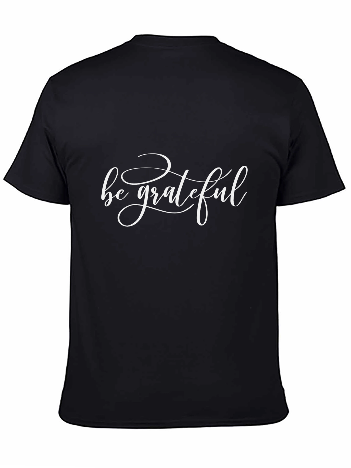 Be Grateful Graphic Tee - Black Cotton Blend