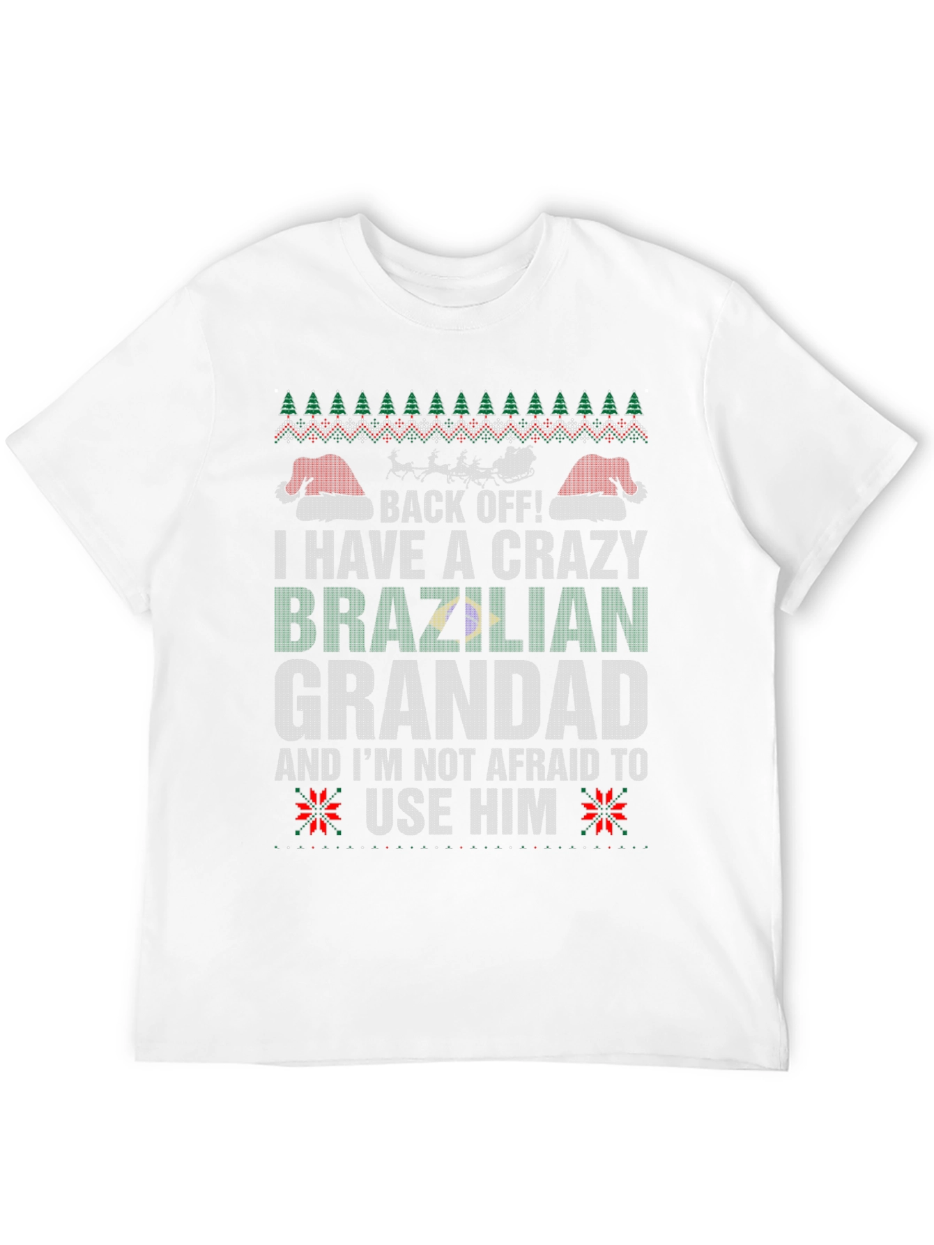 Crazy Brazilian Grandad Christmas Graphic Tee
