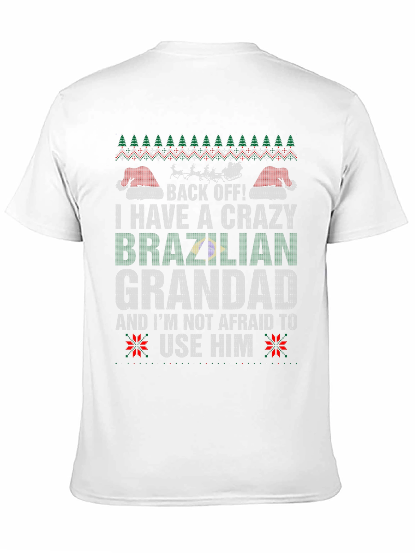 Crazy Brazilian Grandad Christmas Graphic Tee