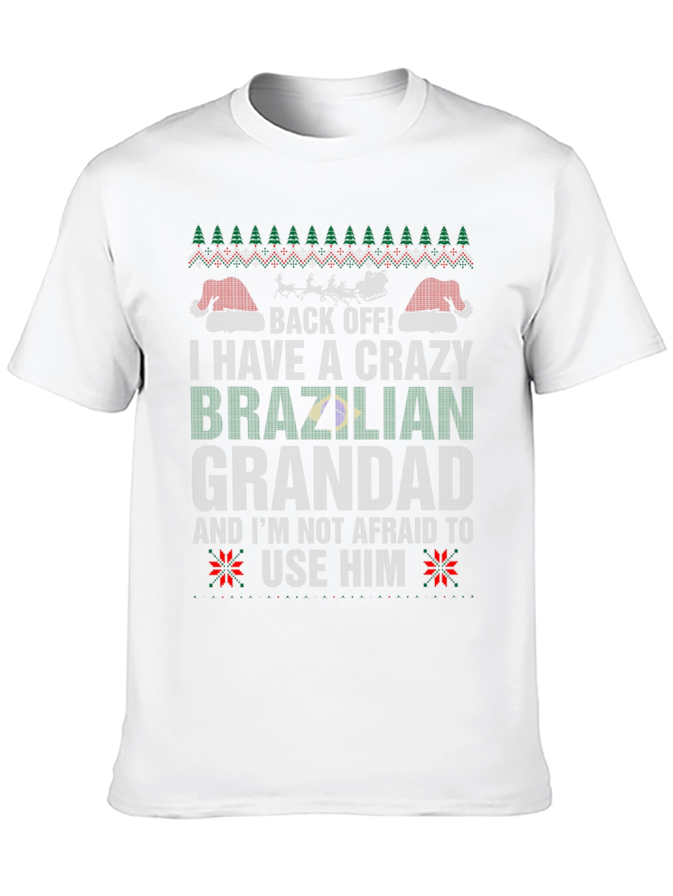 Crazy Brazilian Grandad Christmas Graphic Tee