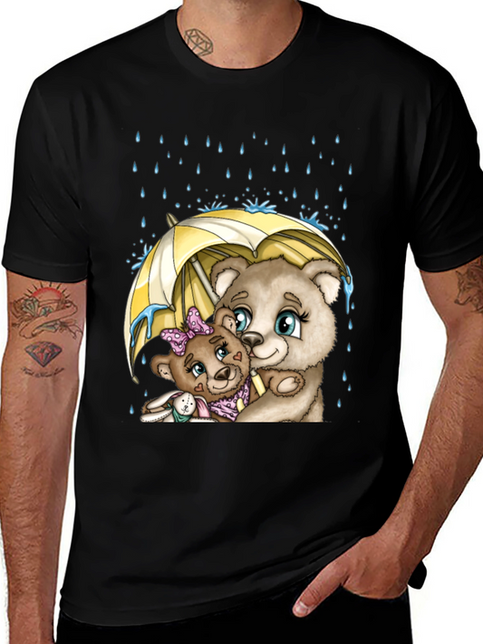 Bear Family Under Umbrella T-Shirt