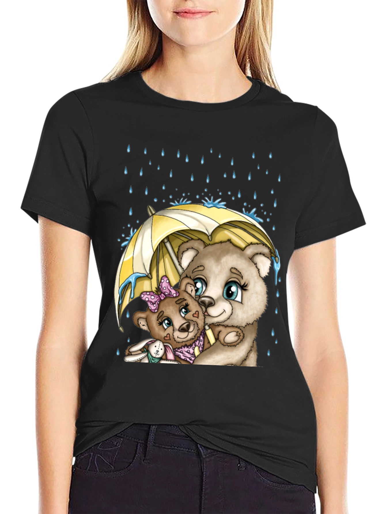 Bear Family Under Umbrella T-Shirt