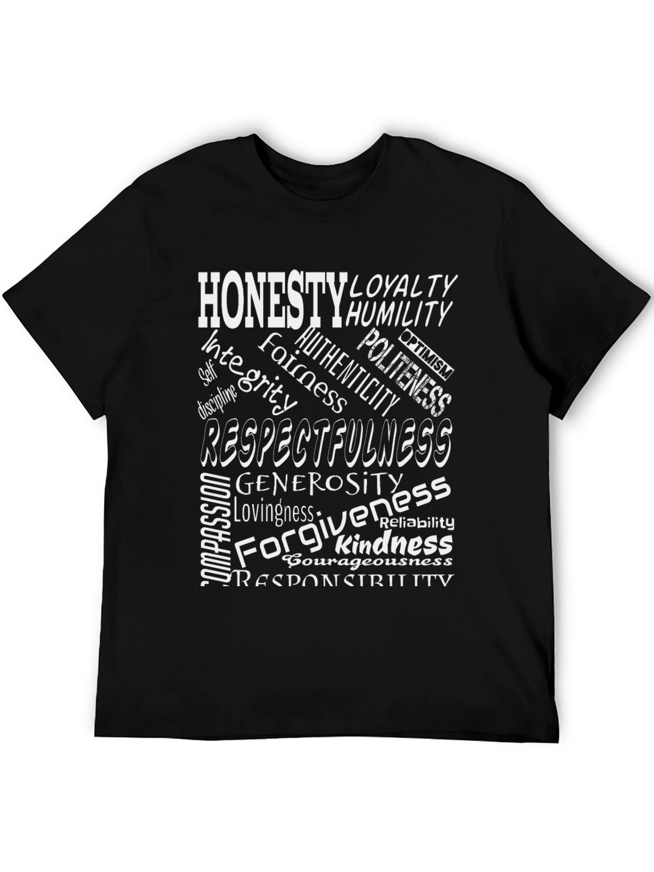 Virtue Word Cloud T-Shirt - Honesty Kindness Respect