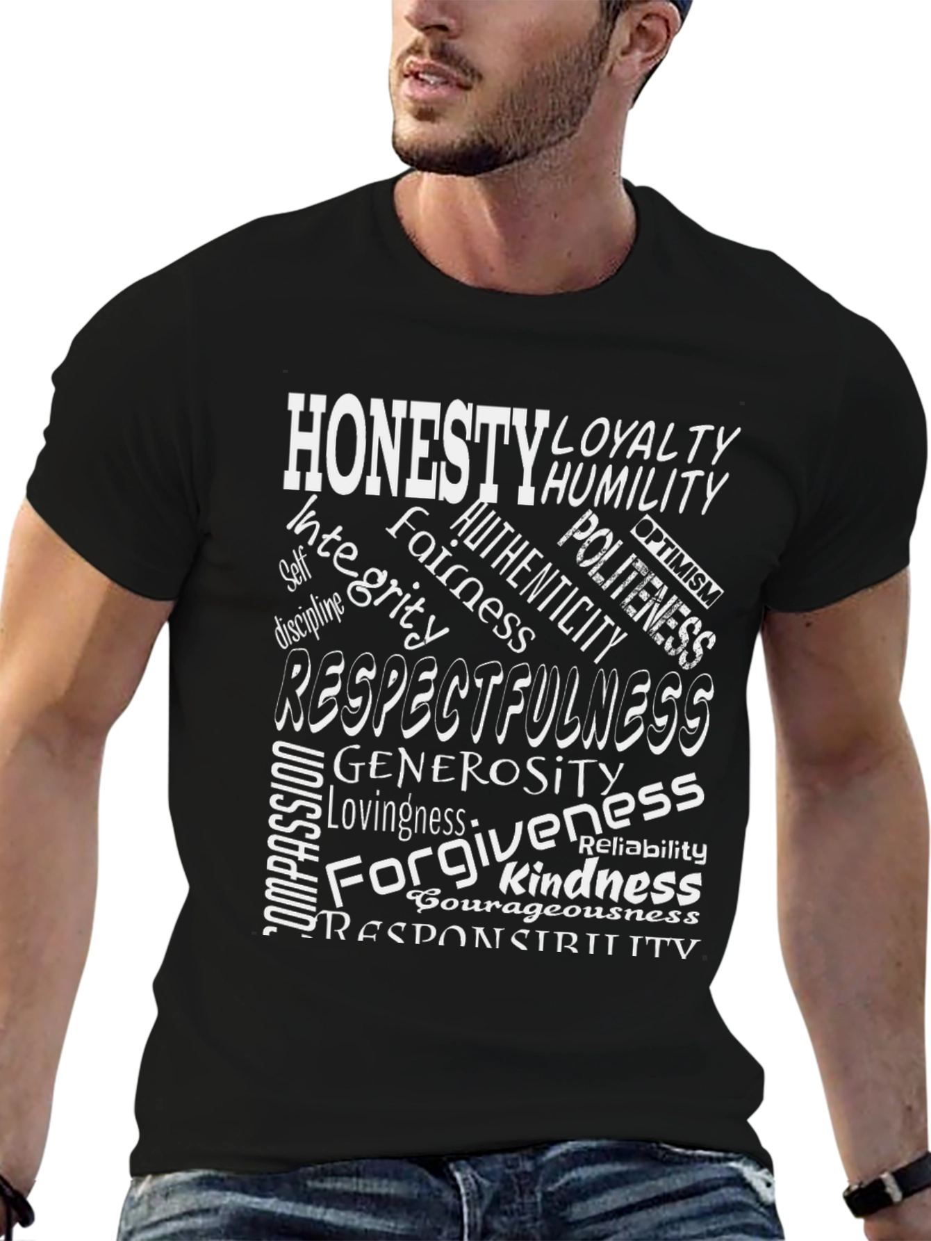 Virtue Word Cloud T-Shirt - Honesty Kindness Respect