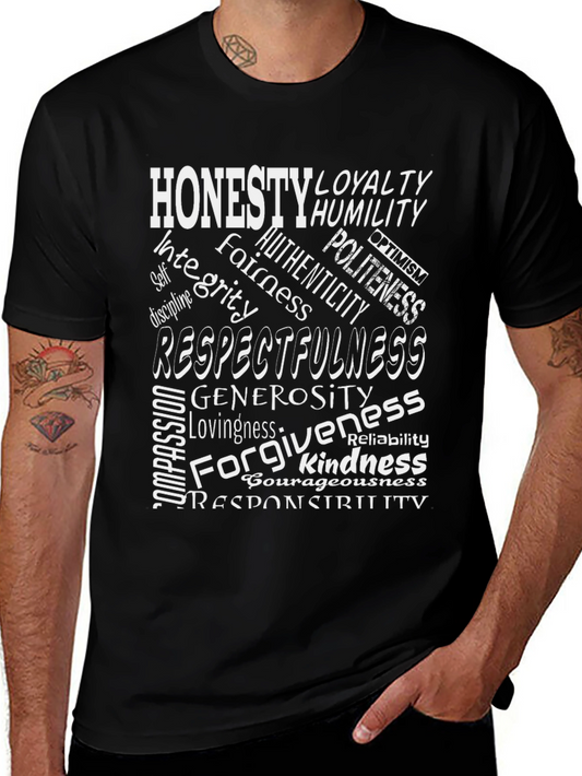 Virtue Word Cloud T-Shirt - Honesty Kindness Respect
