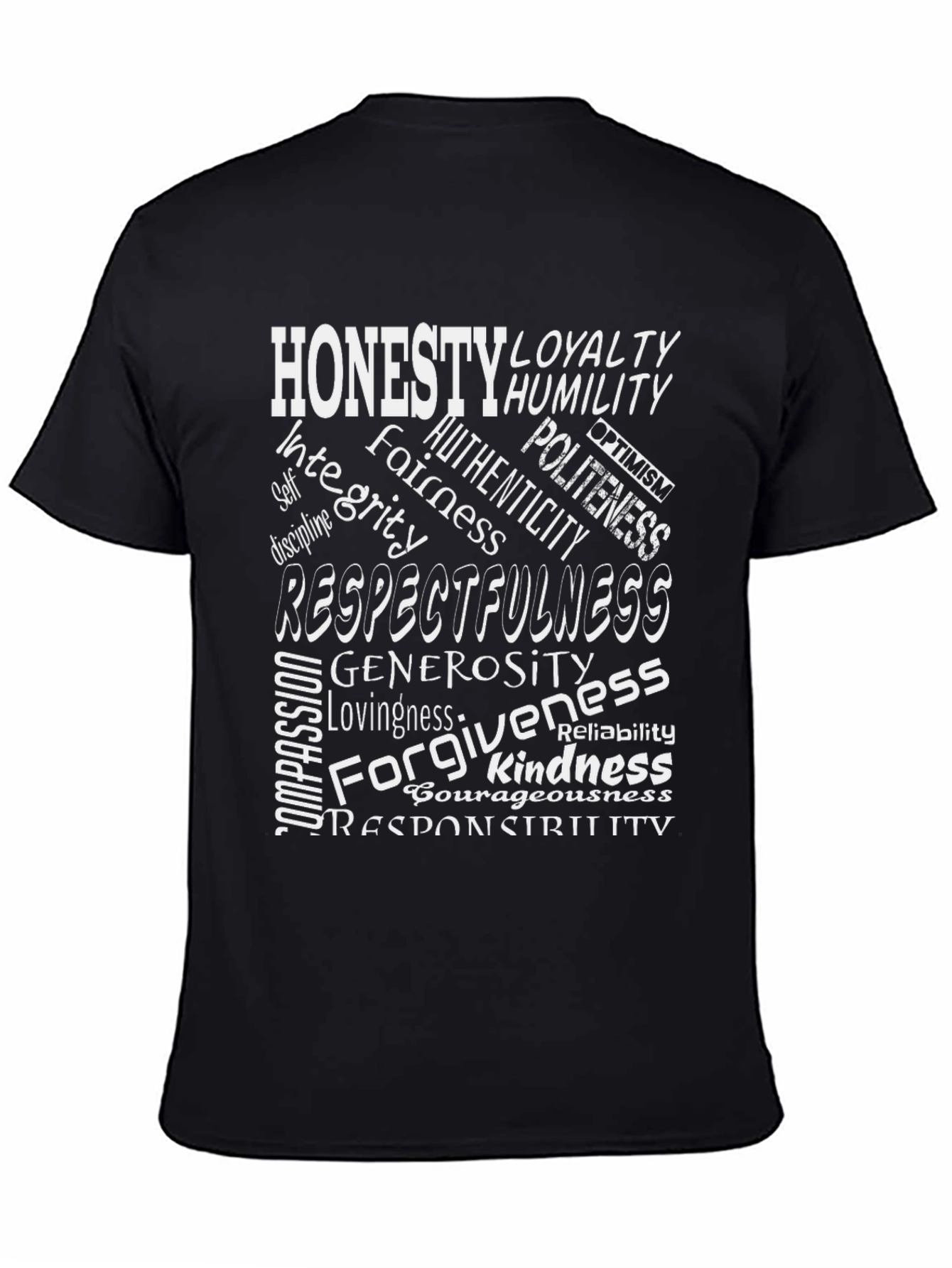 Virtue Word Cloud T-Shirt - Honesty Kindness Respect