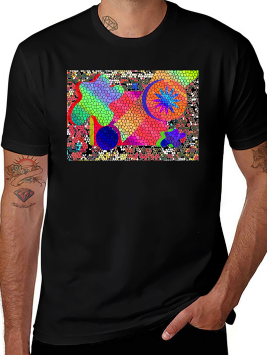 Abstract Mosaic T-Shirt - Vivid Colors Unique Design
