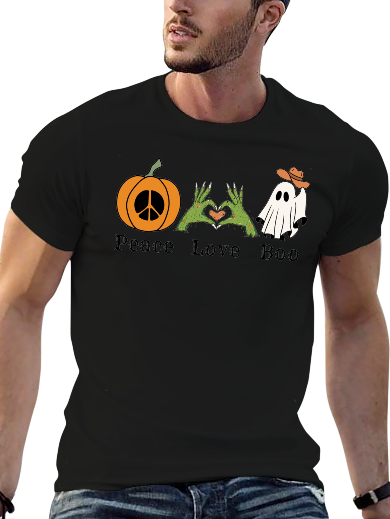 Peace Love Boo Halloween T-Shirt