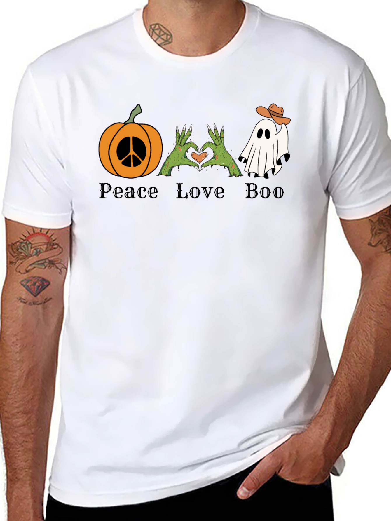 Peace Love Boo Halloween T-Shirt