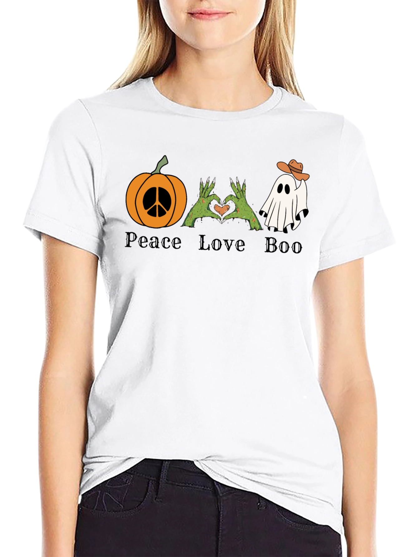 Peace Love Boo Halloween T-Shirt
