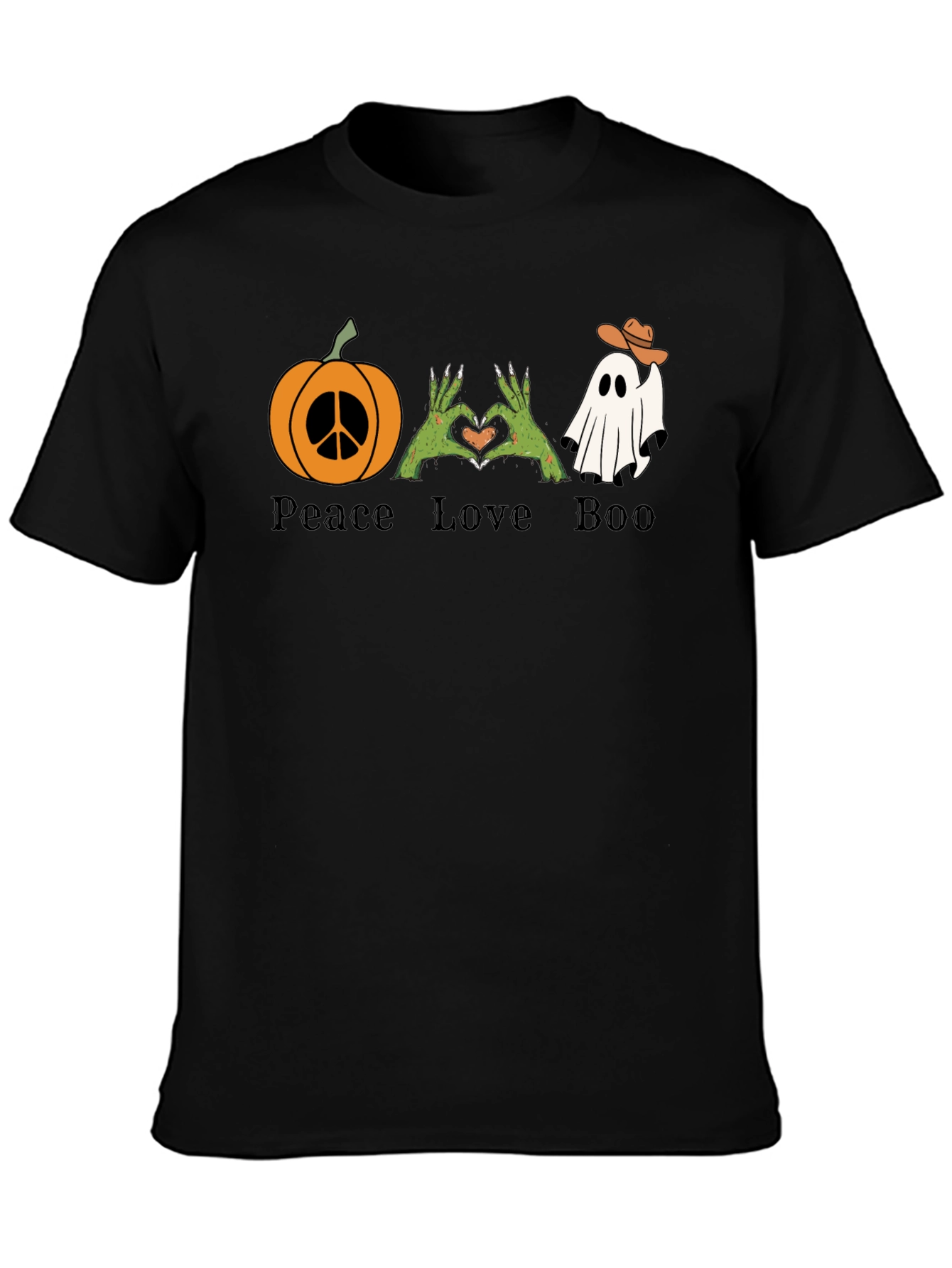 Peace Love Boo Halloween T-Shirt