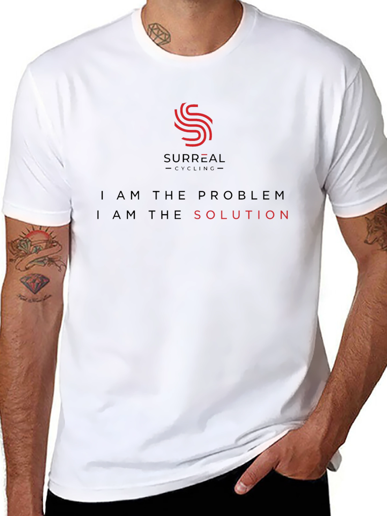Surreal Cycling T-Shirt - Problem/Solution - Soft Cotton Tee