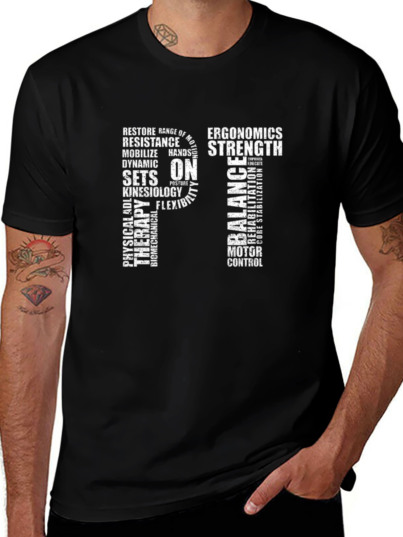 PT Physical Therapy Word Art T-Shirt