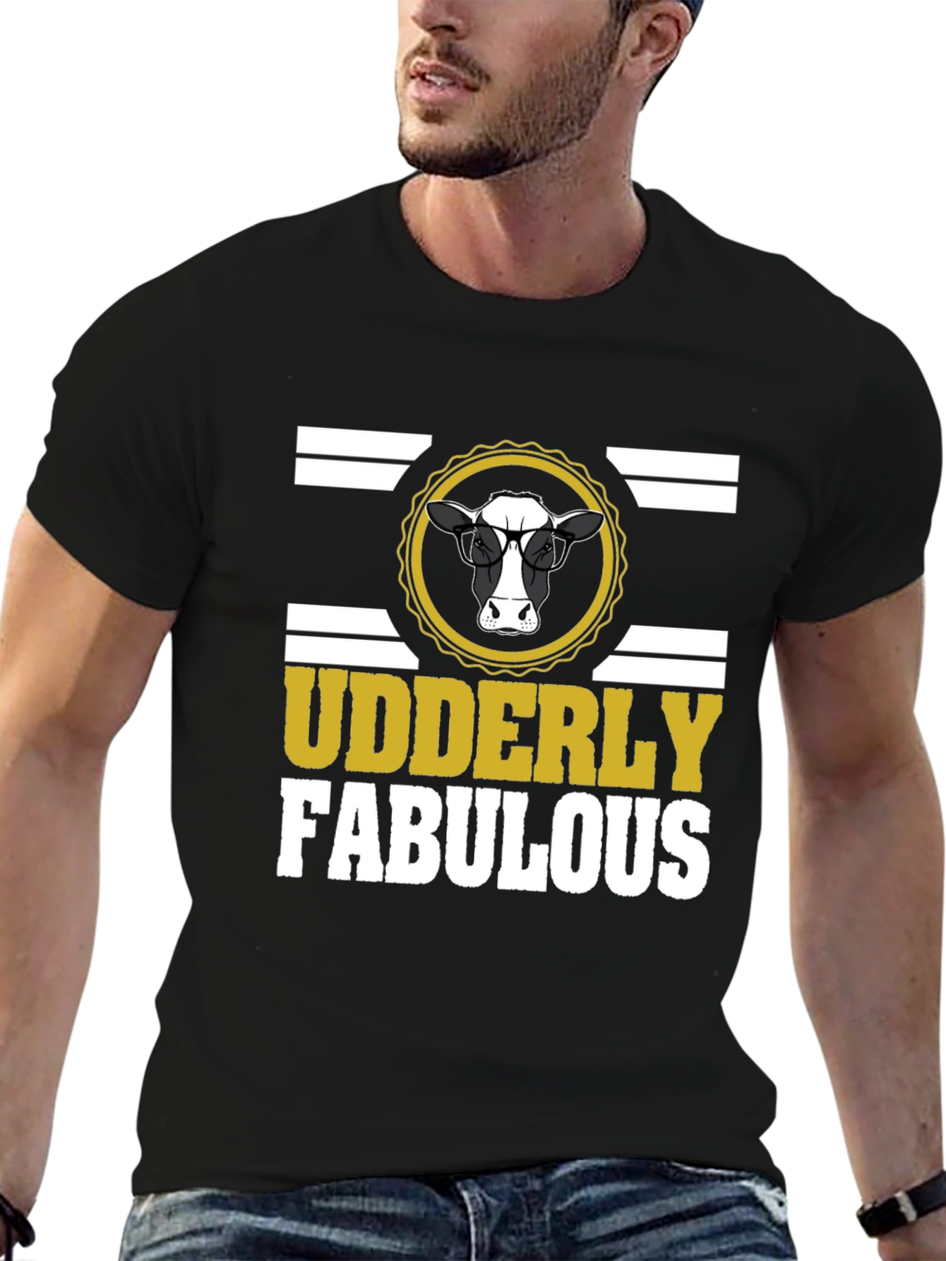 Udderly Fabulous Graphic T-Shirt - Black Cotton Tee