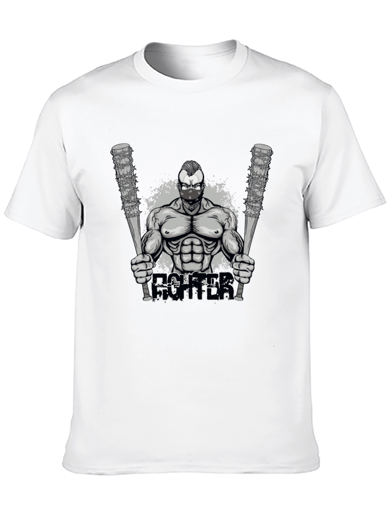 Fighter Graphic T-Shirt - Mens Black Tee