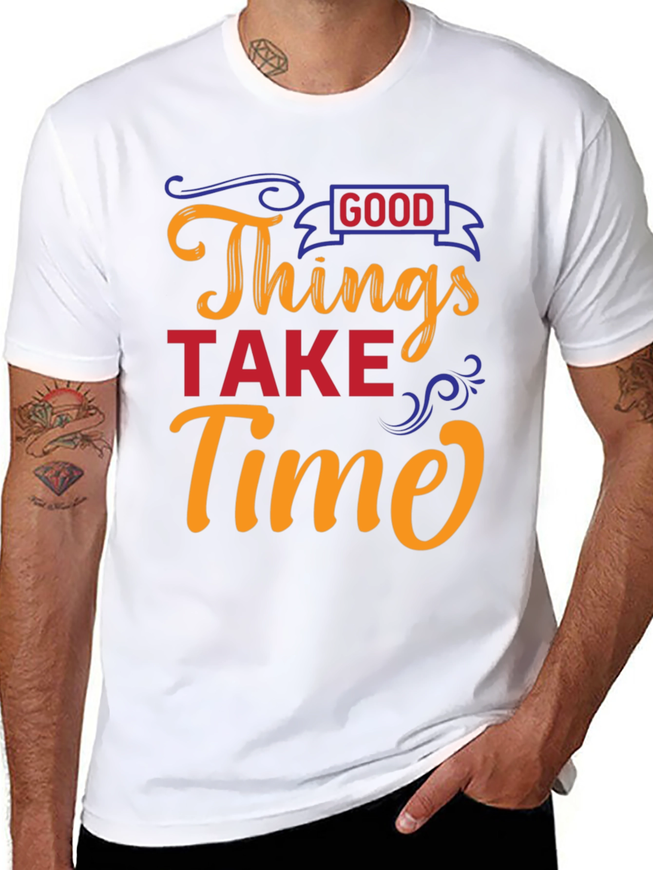 Good Things Take Time Black Graphic Tee