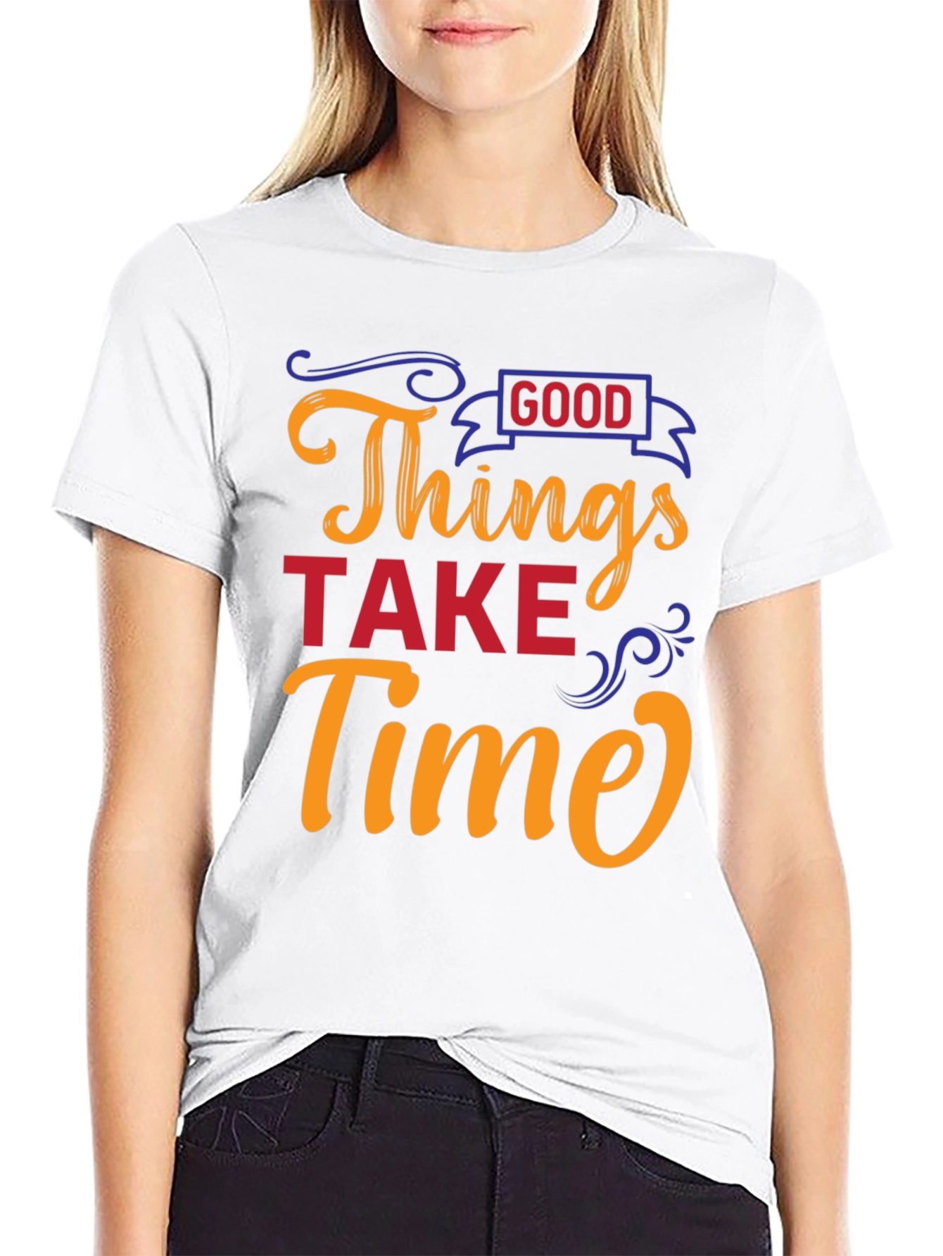 Good Things Take Time Black Graphic Tee
