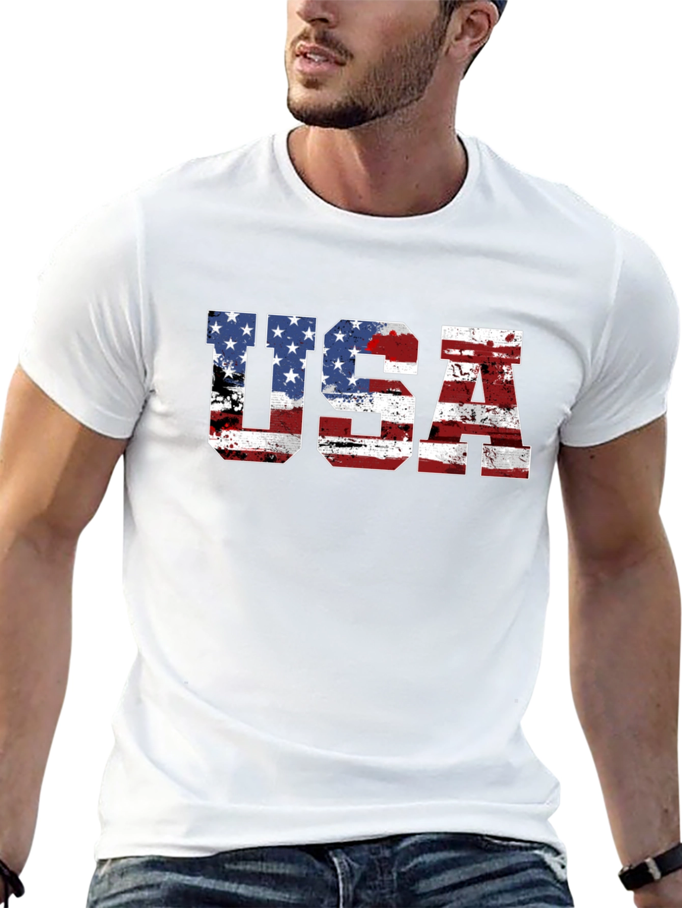 USA Flag Graphic T-Shirt - Patriotic Tee