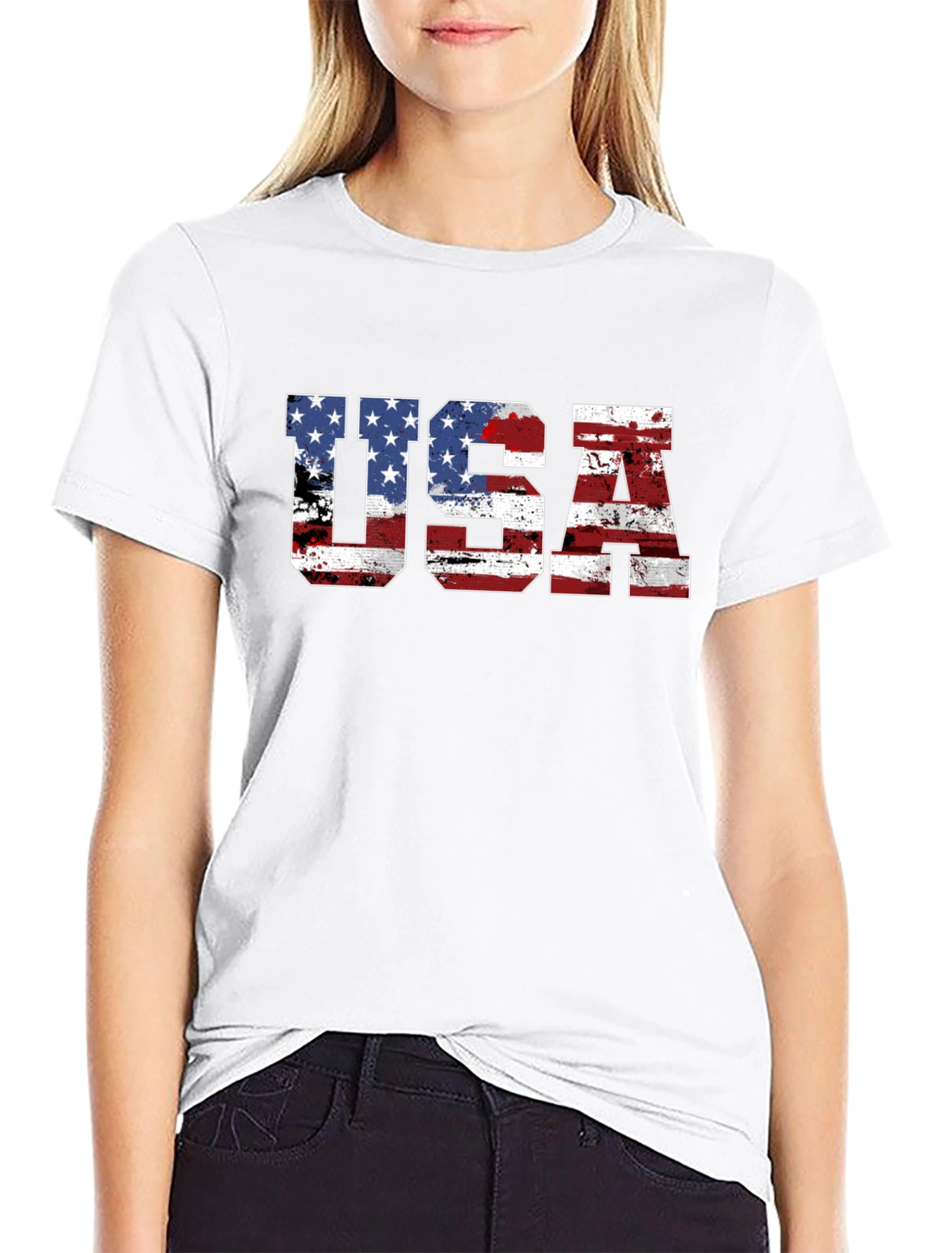 USA Flag Graphic T-Shirt - Patriotic Tee