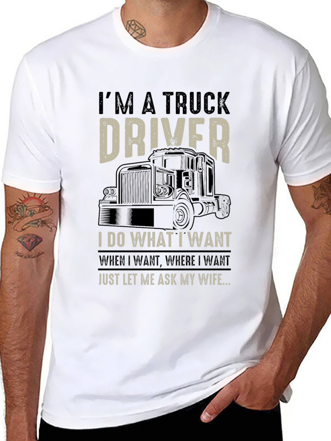 Im a Truck Driver Graphic Tee - Black