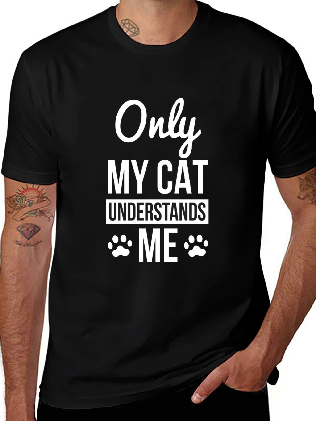 Only My Cat Understands Me T-Shirt Pet Lover Tee