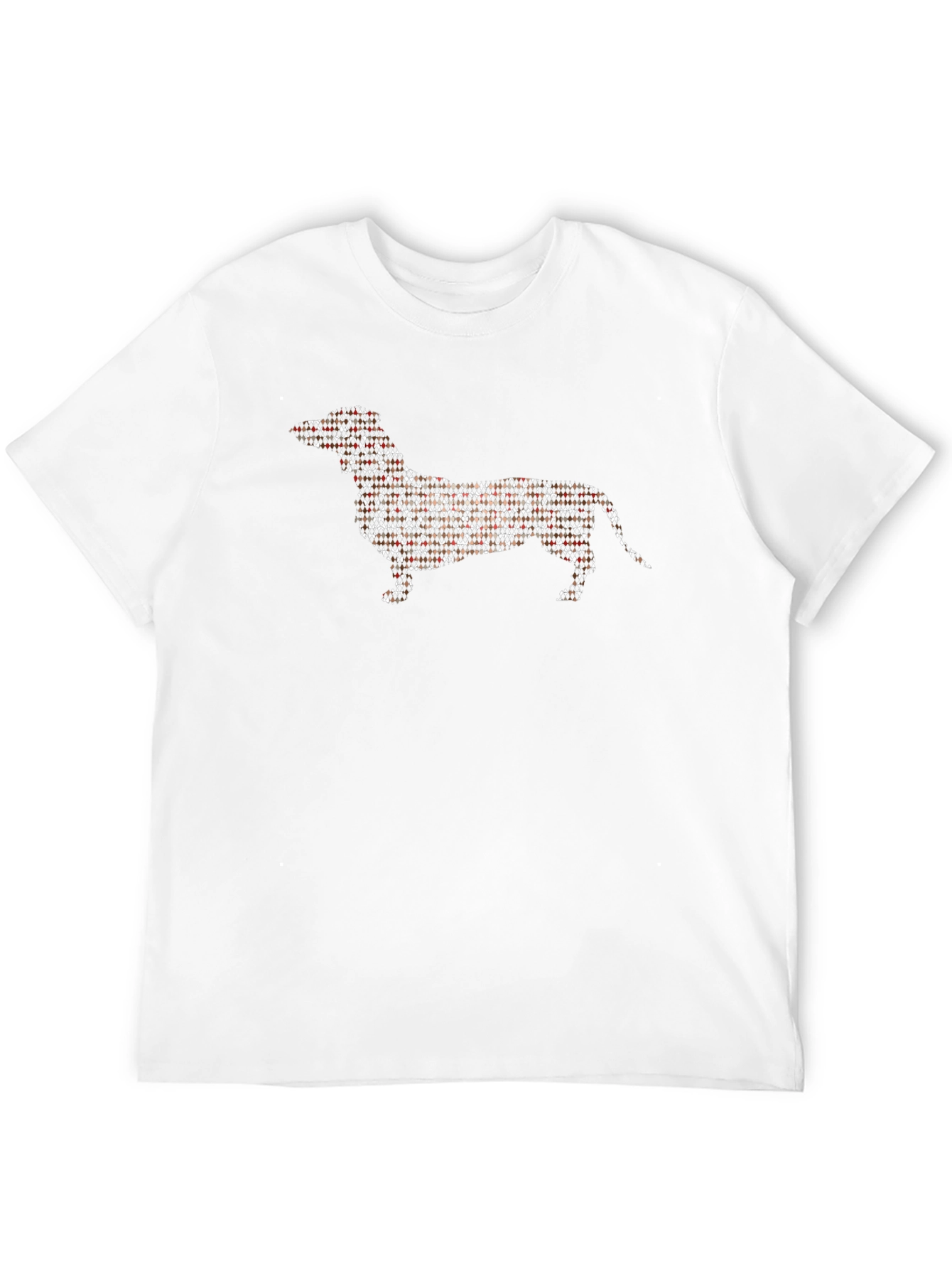 Dachshund Plaid Pattern Graphic Tee - Black