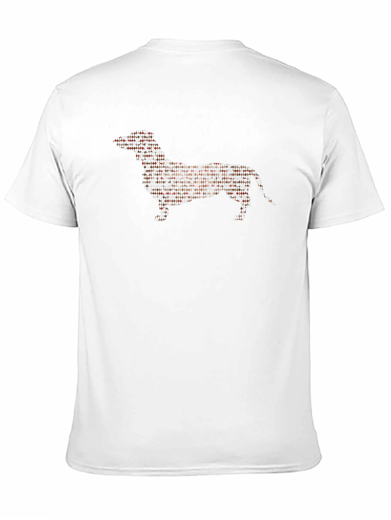 Dachshund Plaid Pattern Graphic Tee - Black