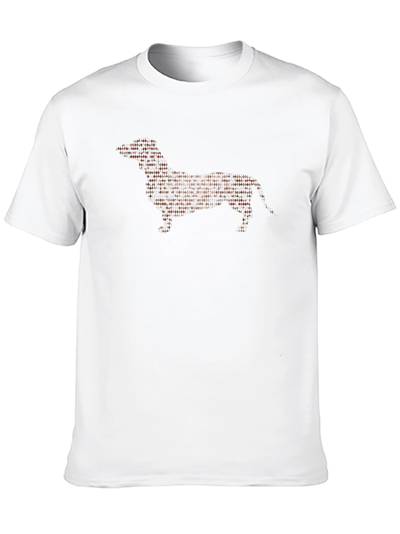 Dachshund Plaid Pattern Graphic Tee - Black