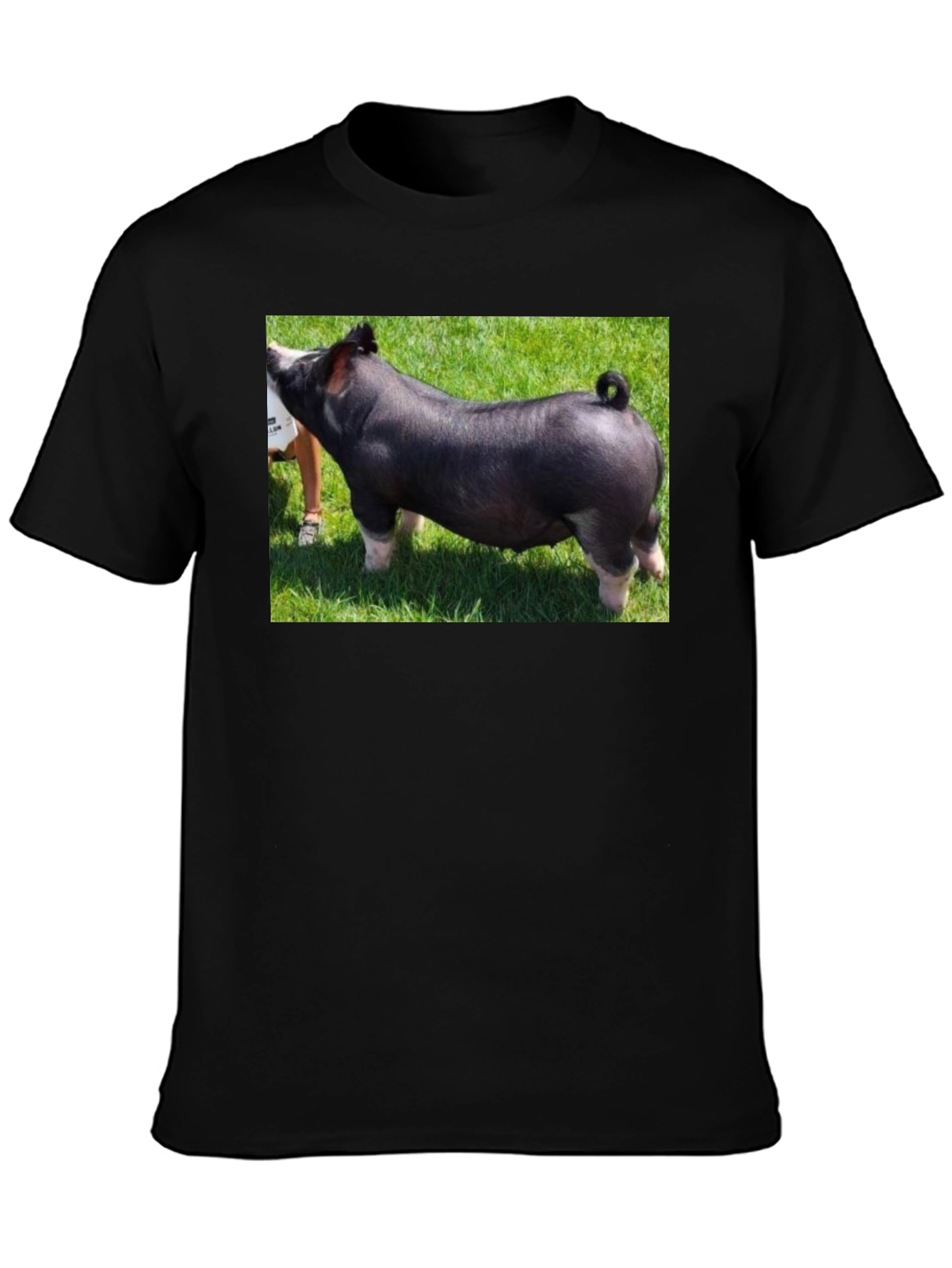 Black T-Shirt with Pig Graphic Tee