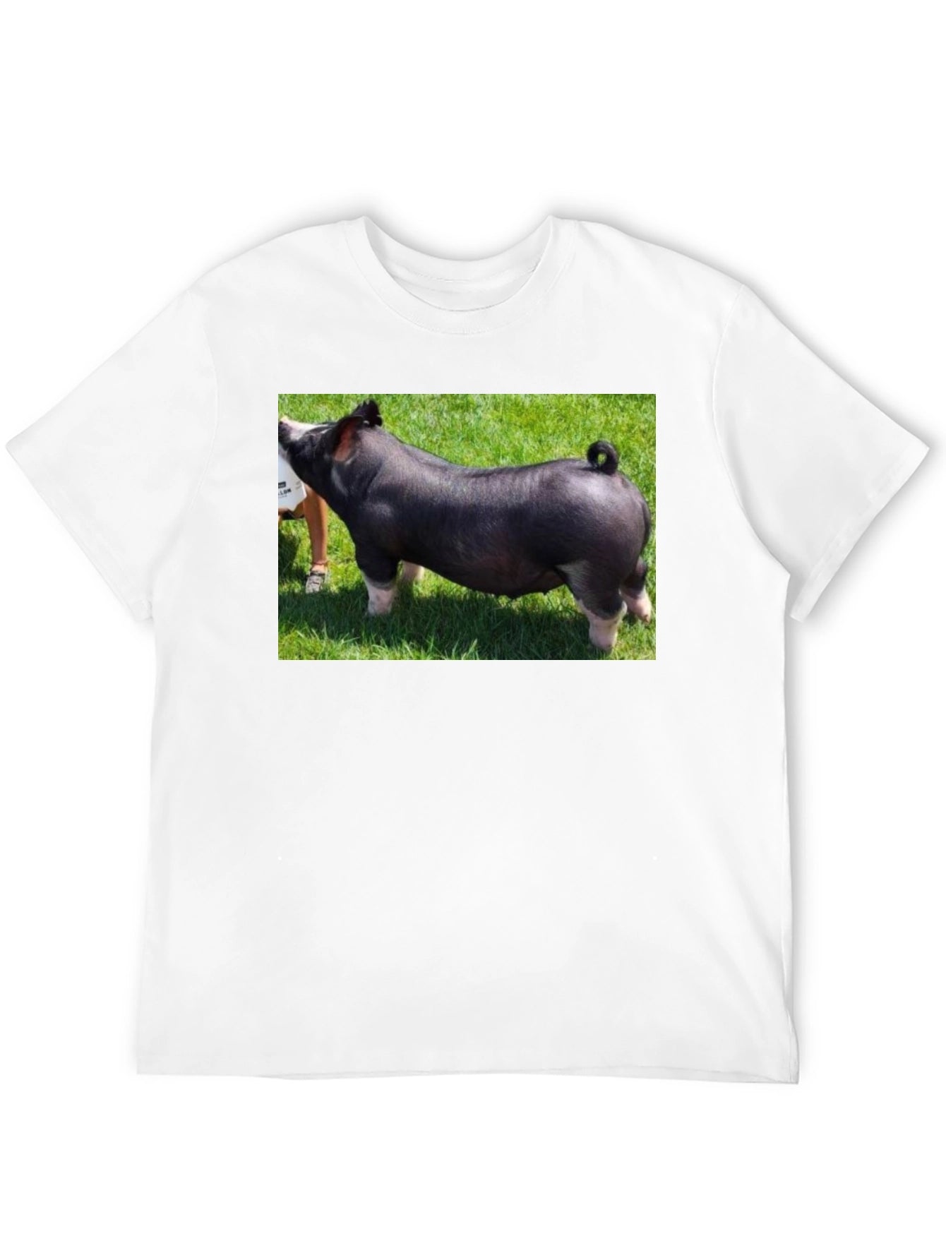 Black T-Shirt with Pig Graphic Tee