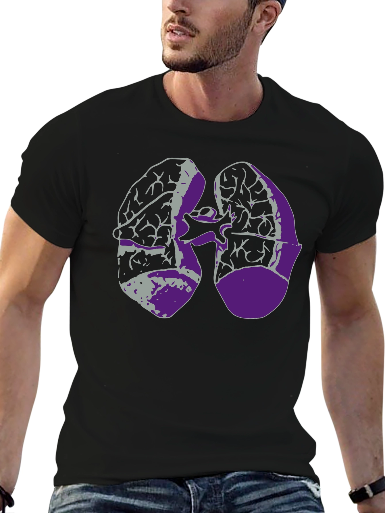 Lung Graphic Black T-Shirt