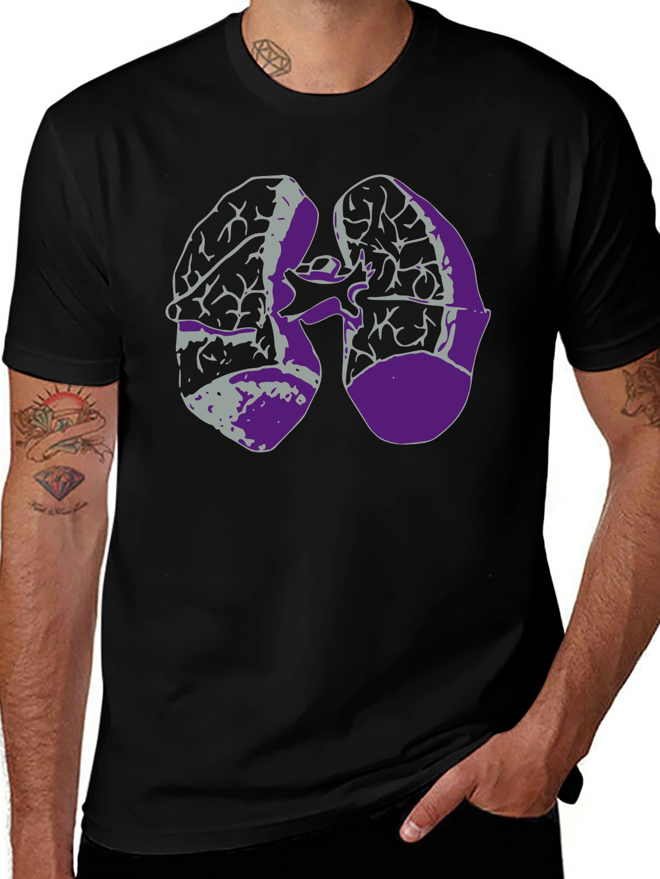 Lung Graphic Black T-Shirt