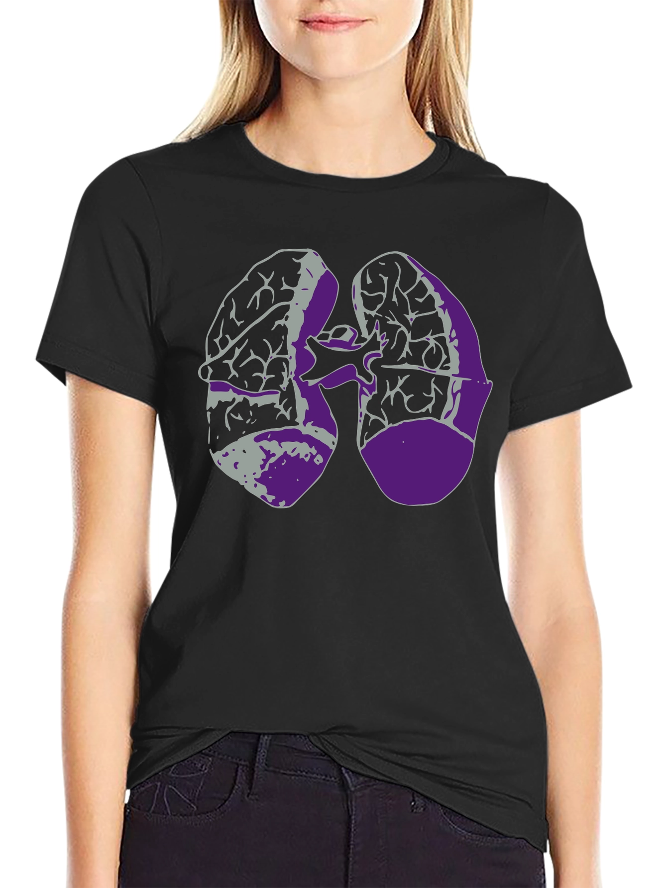 Lung Graphic Black T-Shirt