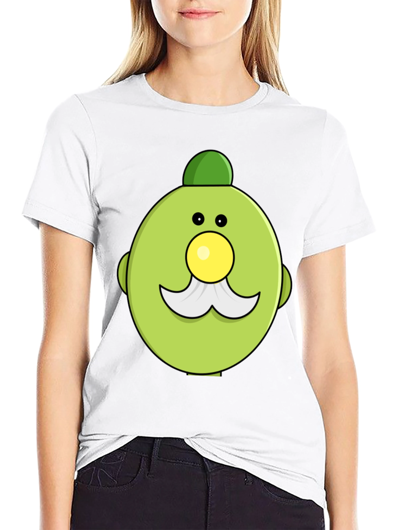 Fun Cartoon Character Graphic Print Black T-Shirt