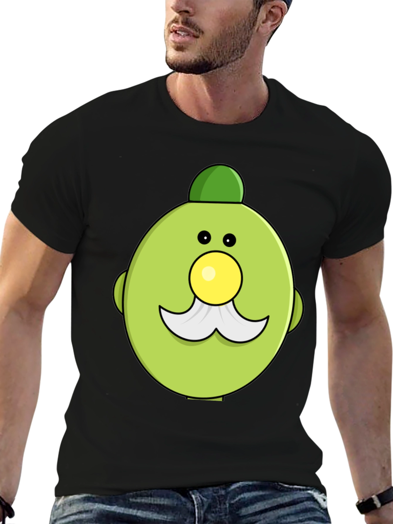 Fun Cartoon Character Graphic Print Black T-Shirt
