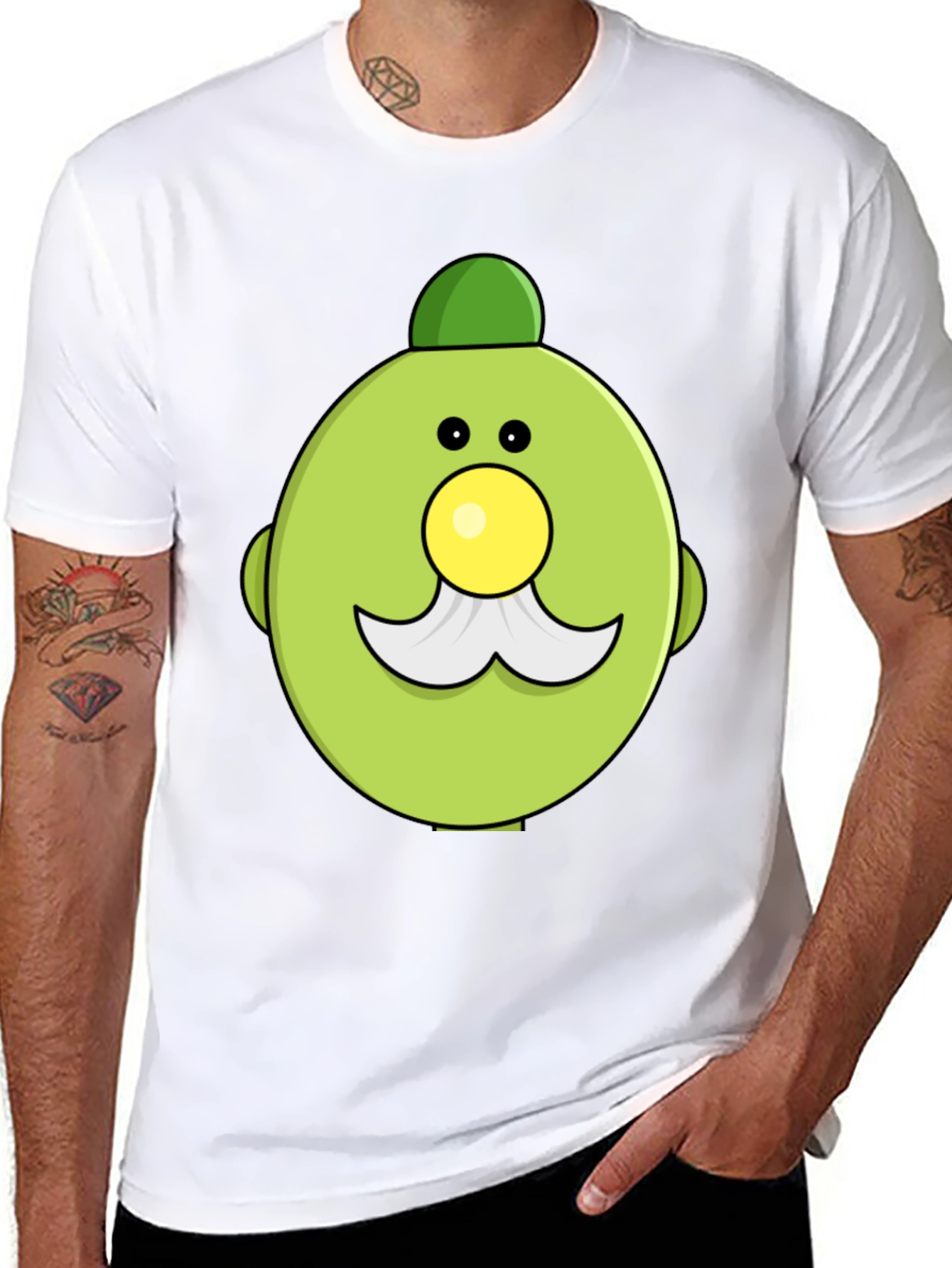 Fun Cartoon Character Graphic Print Black T-Shirt