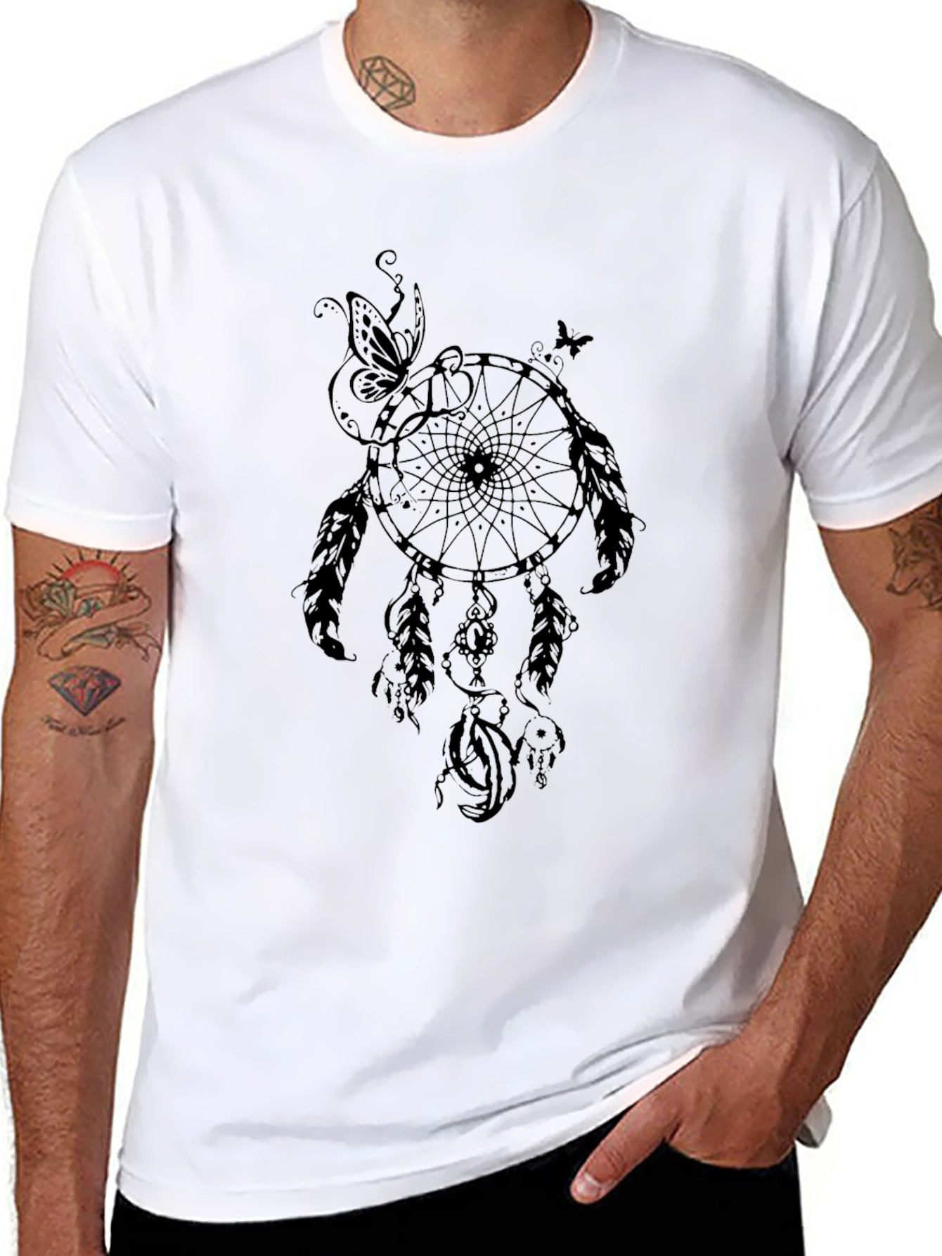 Dreamcatcher Graphic Tee - Stylish Mens Black T-Shirt
