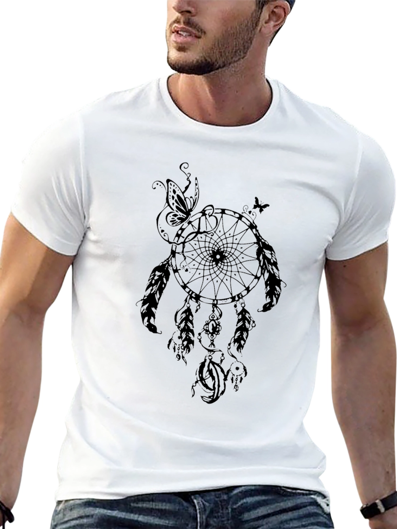 Dreamcatcher Graphic Tee - Stylish Mens Black T-Shirt