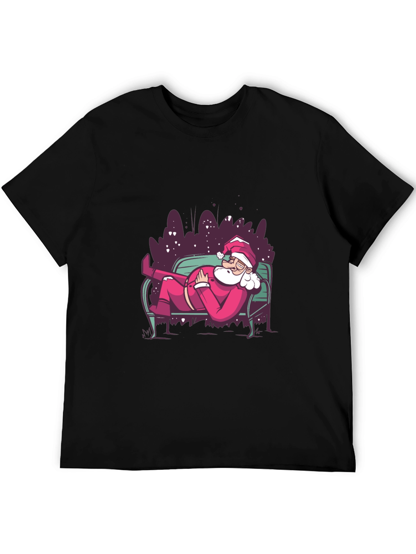 Relaxing Santa Graphic Tee - Holiday Style